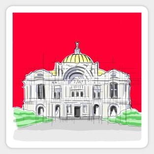 bellas artes in mexico city, the beaux arts the art deco theatre Sticker